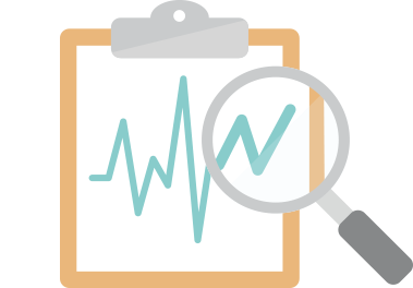 Magnifying glass icon representing analysis