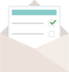 Envelope icon representing survey