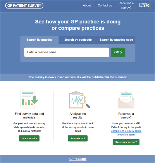 An image showing the survey website